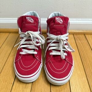 Vans Red High-Top Canvas Sneakers